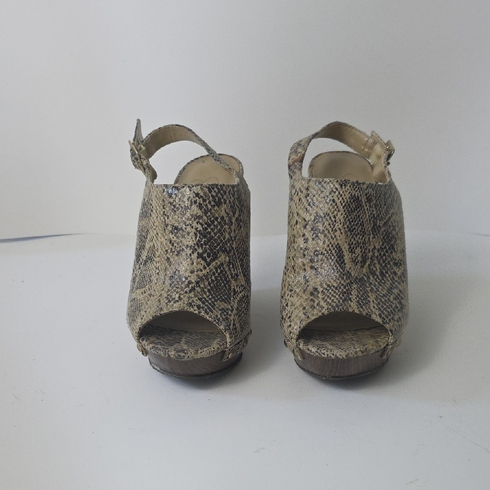 Women's Snakeskin Pattern Wedge Sandals